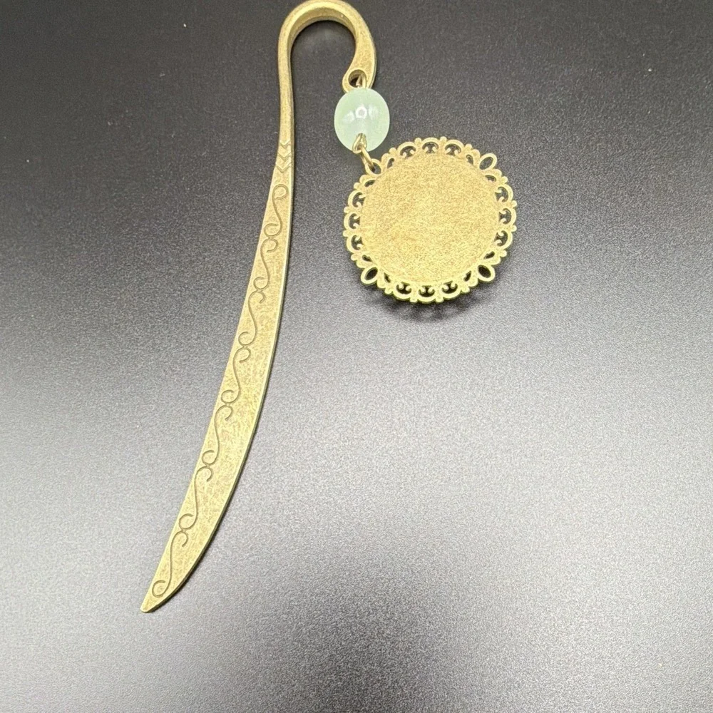 Metal Bird Bookmark Decorative Charm Pendant Rectangle Gold Tone